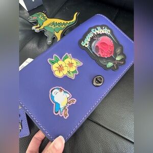 NWT Coach X Disney Dark Fairytale "SNOW WHITE" Purple Dinky Clutch Bag